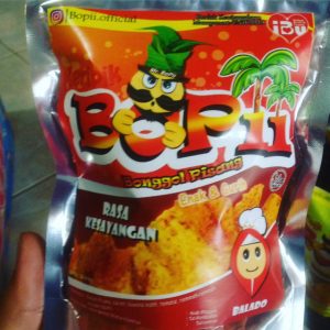Salah satu rasa dari snack Bopii yang unik. (Foto: Dede)