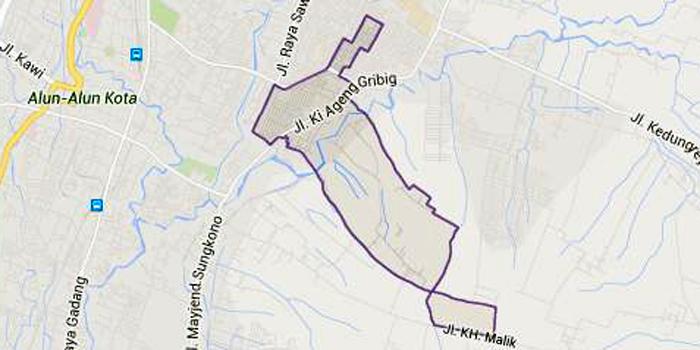 Peta Kelurahan Lesanpuro, Kecamatan Kedungkandang, Kota Malang