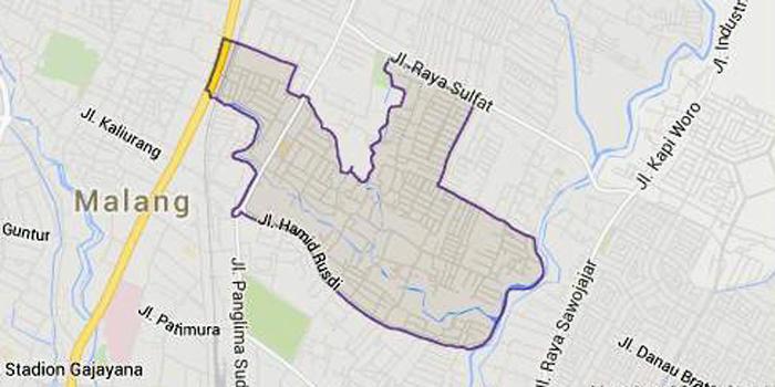 Peta Kelurahan Bunulrejo, Kecamatan Blimbing, Kota Malang