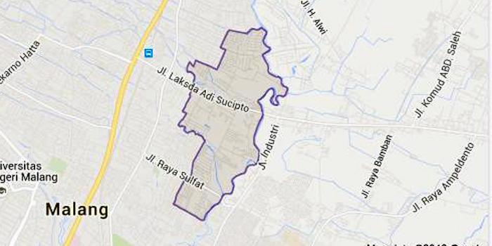 Peta Kelurahan Pandanwangi, Kecamatan Blimbing, Kota Malang