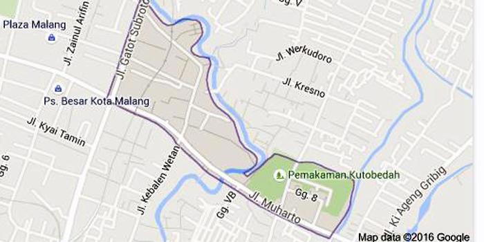 Peta Kelurahan Jodipan, Kecamatan Blimbing, Kota Malang