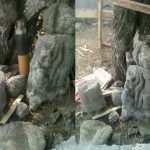 Punden Cemoro Doyong dengan arca Dewi Durga yang tidak terlihat bentuknya plus arca lain di sampingnya.