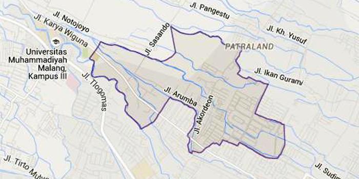 Peta Kelurahan Tunggulwulung, Kecamatan Lowokwaru, Kota Malang