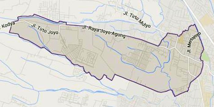 Peta Kelurahan Merjosari, Kecamatan Lowokwaru, Kota Malang