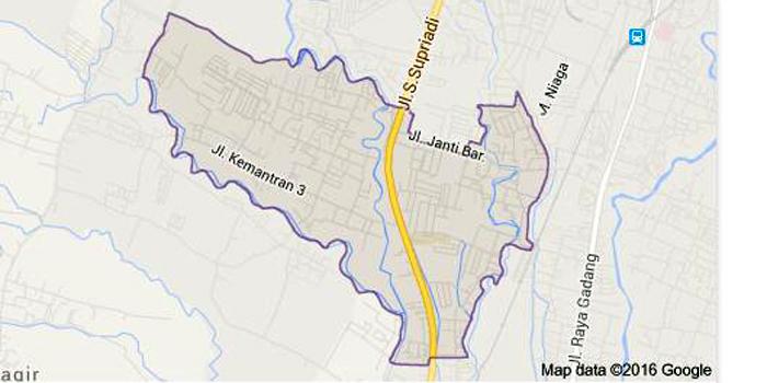 Peta Kelurahan Bandungrejosari, Kecamatan Sukun, Kota Malang