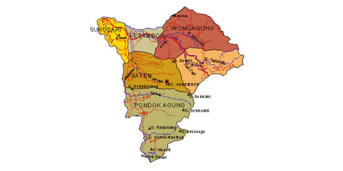 Peta Kecamatan Kasembon, Kabupaten Malang