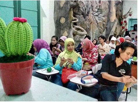 kelas merajut amigurumi kaktus oleh komunitas rajut malang