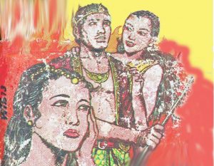 Ken Umang yang cemburu melihat kemesraan Ken Arok dengan Ken Dedes (C) RUANGBACA