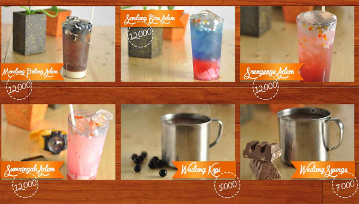 Menu minum Sambal Mak Tin.