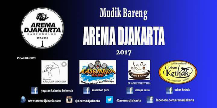 Pamflet acara Mudik Bareng Arema Djakarta (C) Twitter @AremaDjakarta