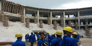 Gedung Bundar Al Asy'ari Unisma ketika masih dalam proses pembangunan (C) TIMES INDONESIA