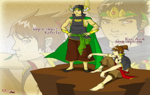 Kebo Ijo dan Ken Arok yang menciptakan tuduhan sebagai pelaku pembunuh Tunggul Ametung (C) ONIGAMI