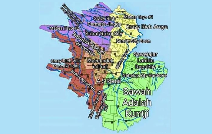 Peta Crazy Rich Malang yang beredar di Media Sosial (C) MIRZA FANNY ABDILLAH